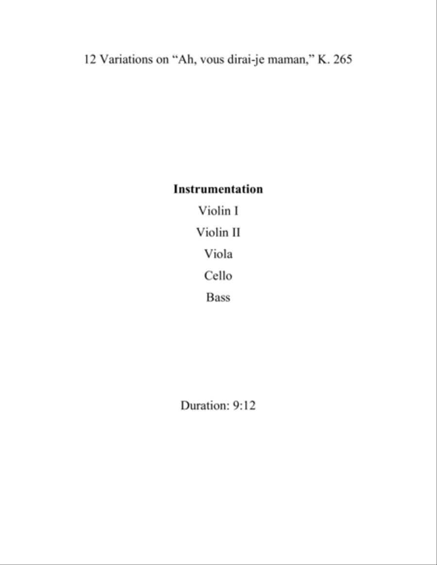 12 Variations on 