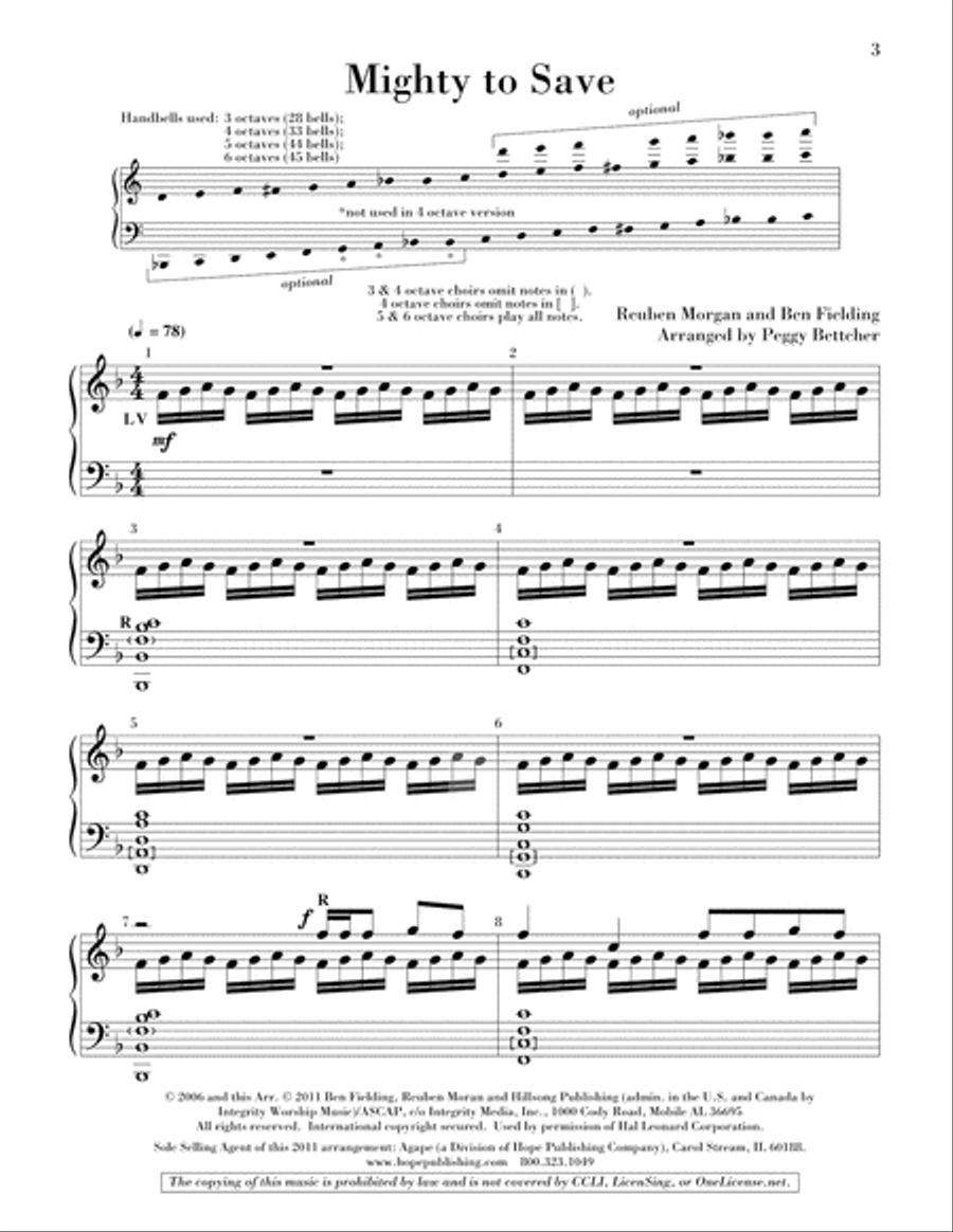Mighty to Save Handbell Choir scores gallery preview page 2