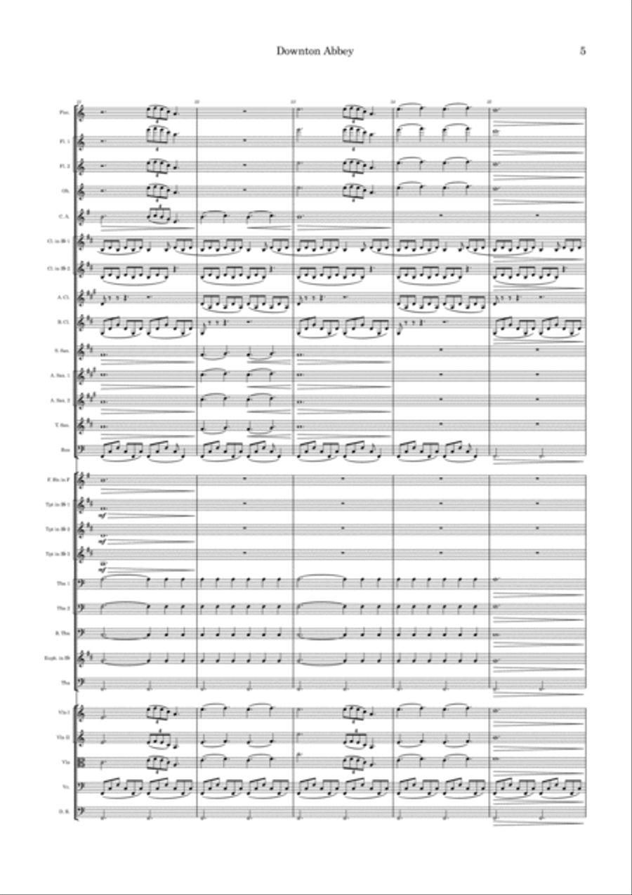 Downton Abbey (theme) Full Orchestra scores gallery preview page 5