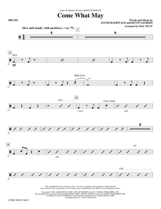 Come What May (from Moulin Rouge) (arr. Mac Huff) - Drums