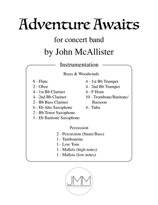 Book cover for Adventure Awaits - for concert band