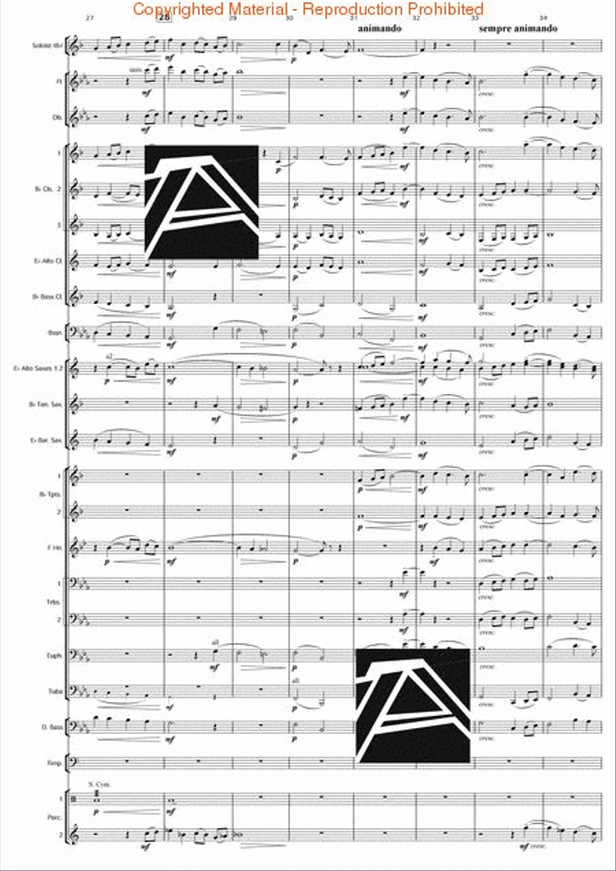 Bagatelle (for Euphonium & Wind Orchestra) Concert Band scores gallery preview page 5
