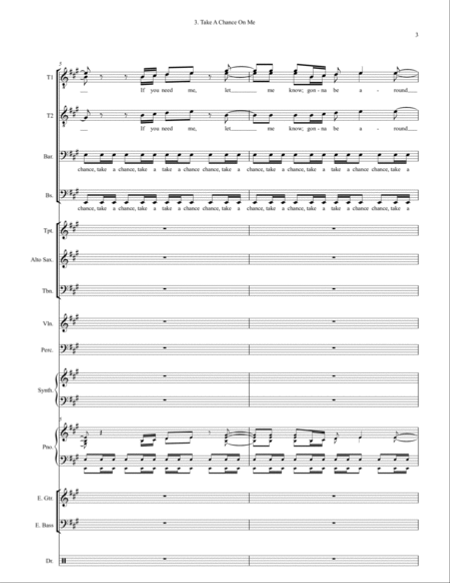 Take A Chance On Me Large Ensemble scores gallery preview page 3
