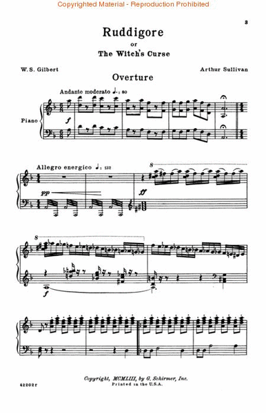 Ruddigore - Vocal Score Complete