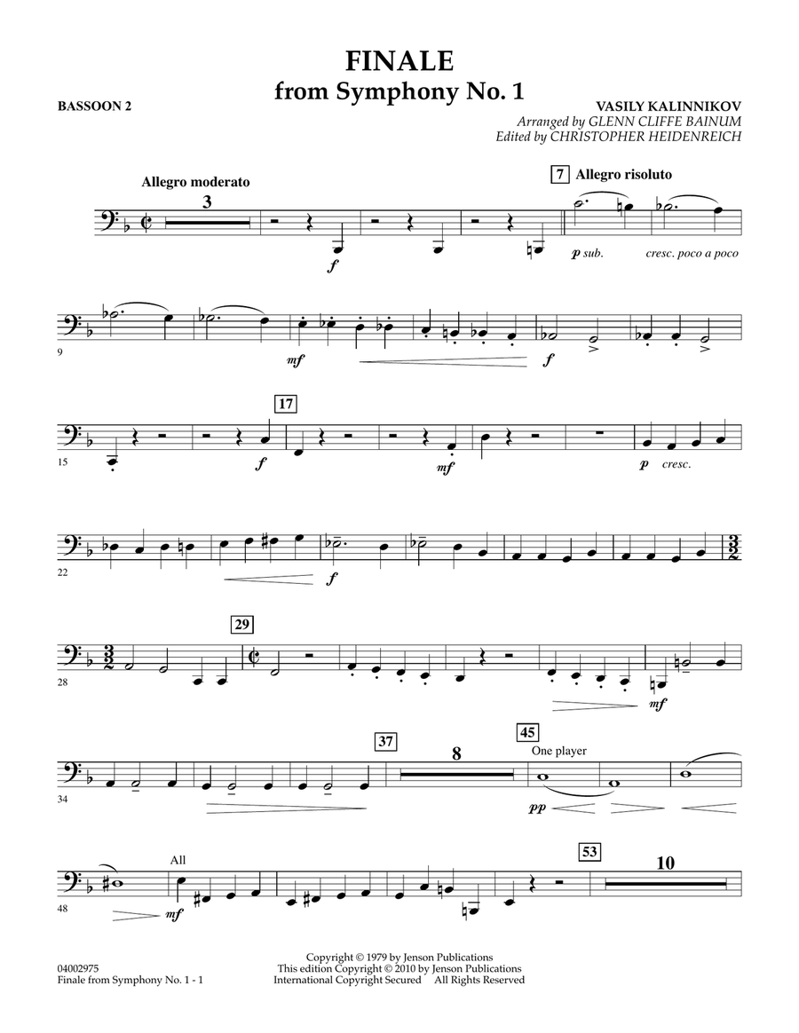 Finale from Symphony No. 1 - Bassoon 2