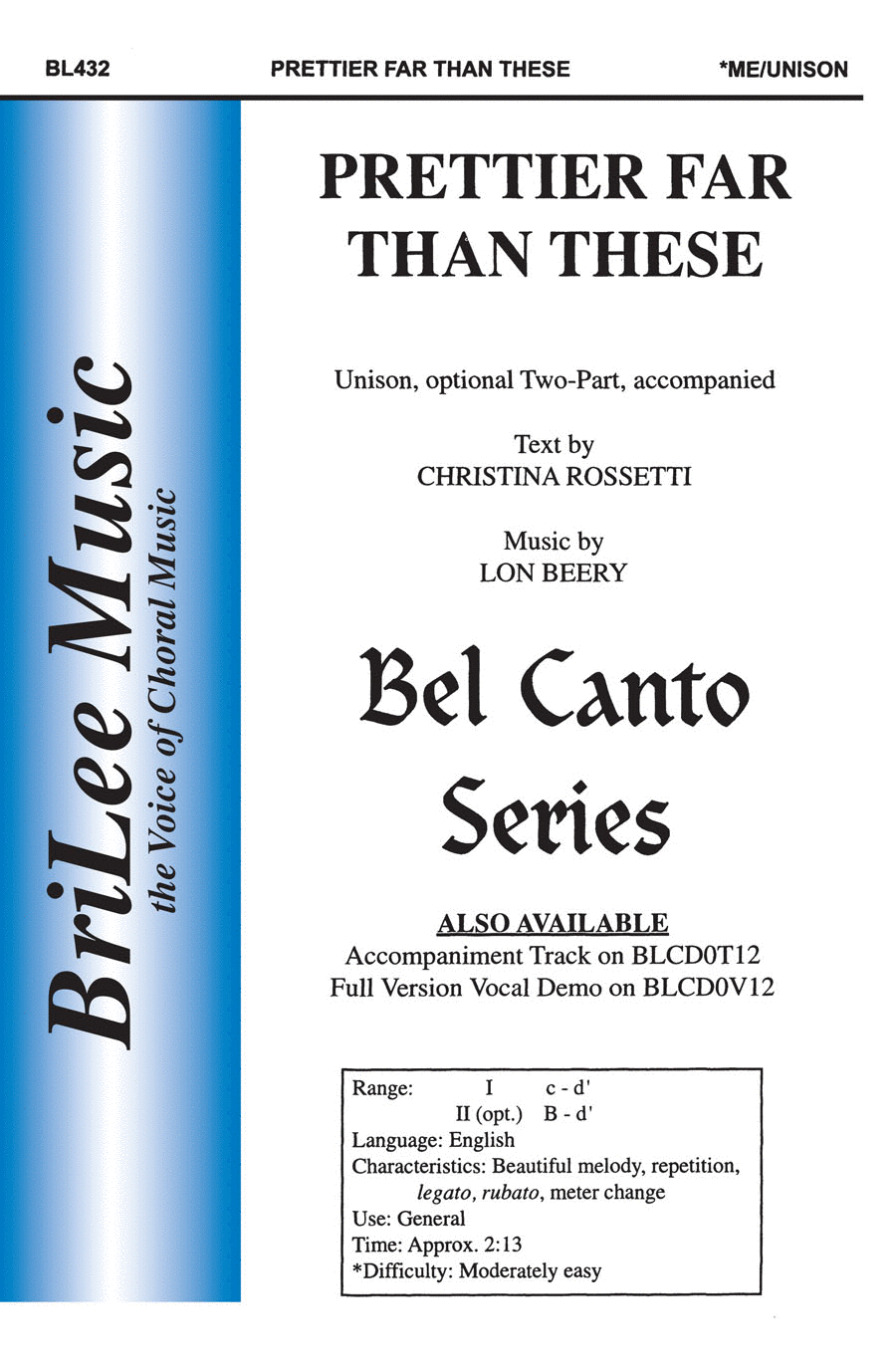 Prettier Far Than These Unison Choir scores gallery preview page 1