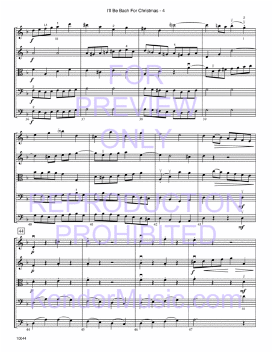 I'll Be Bach For Christmas String Orchestra scores gallery preview page 16