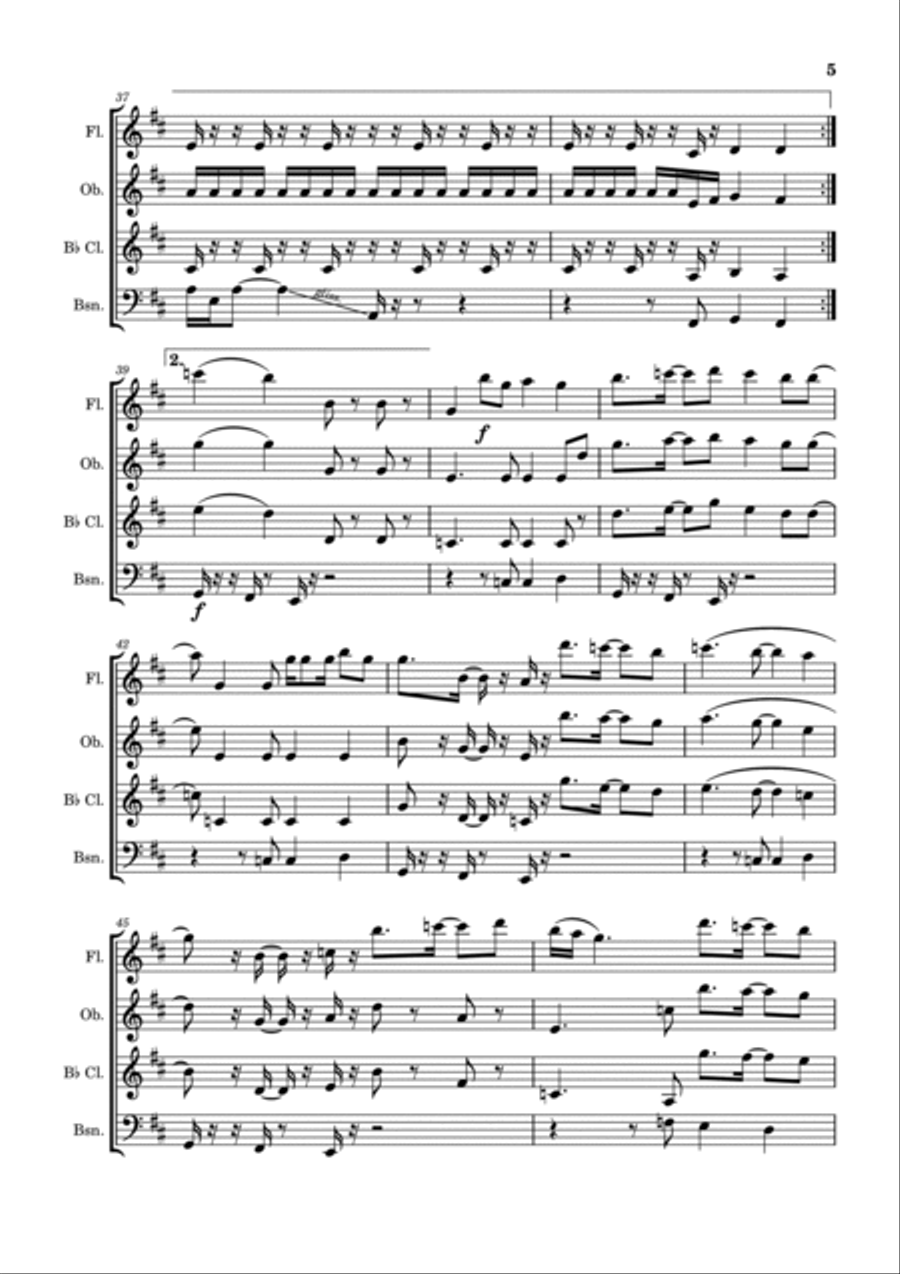 She's A Beauty She's A Beauty Woodwind Quartet scores gallery preview page 6