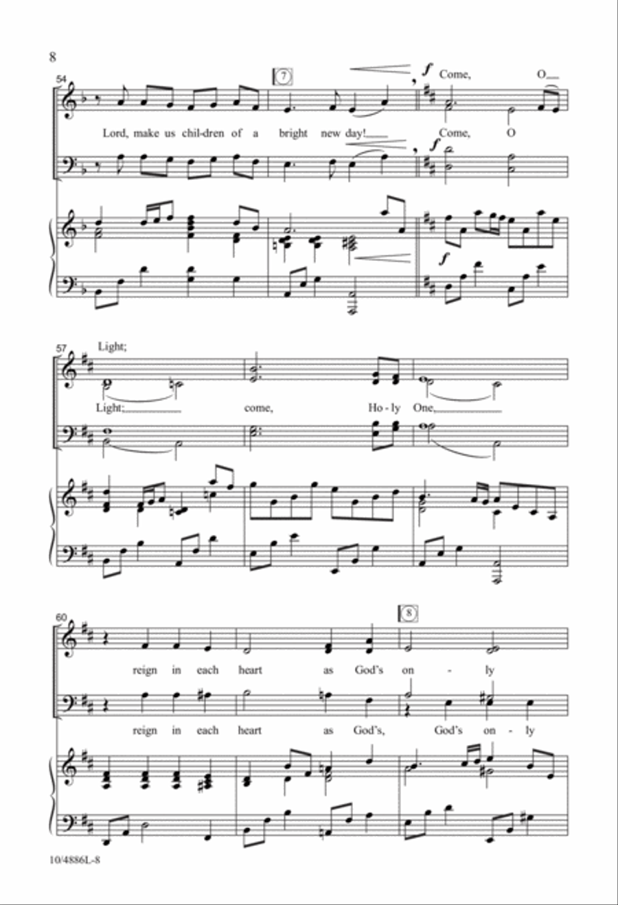 Come, O Light, Come, Holy One 4-Part scores gallery preview page 8