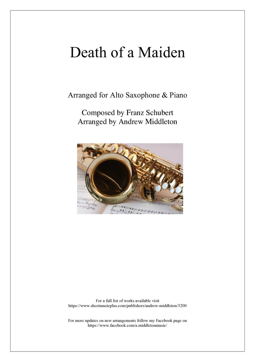 Death of a Maiden arranged for Alto Saxophone and Piano image number null
