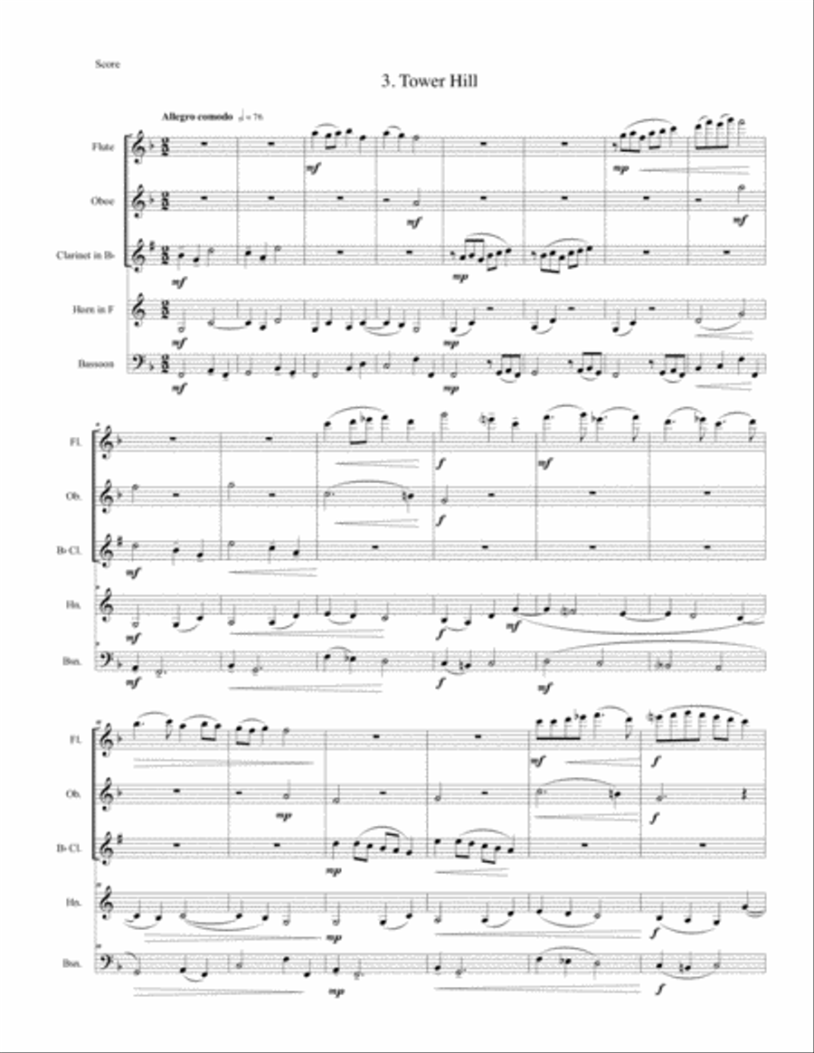 Giles Farnaby Suite 2 for Woodwind Quintet Woodwind Quintet scores gallery preview page 6