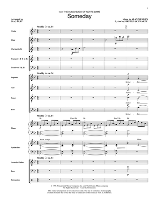 Someday (from The Hunchback Of Notre Dame) (arr. Mac Huff) - Score