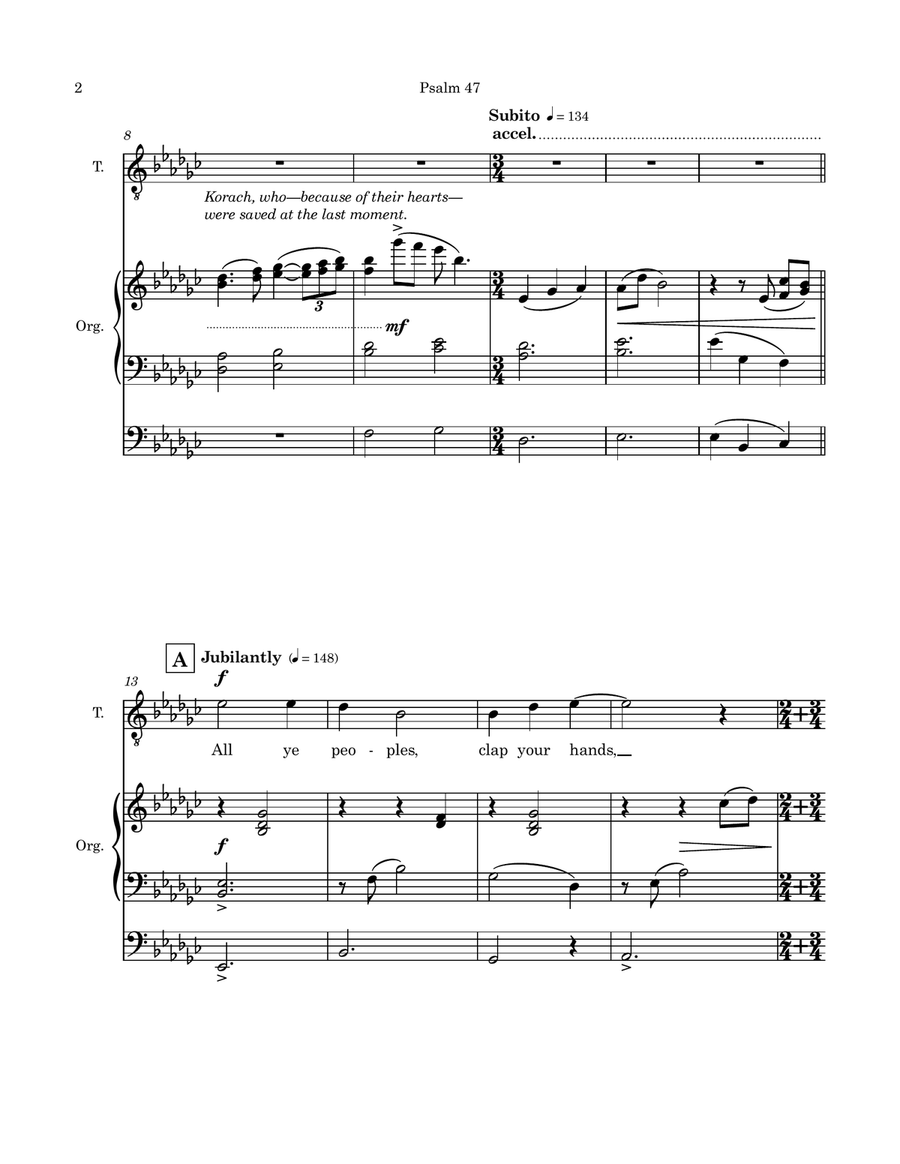 Psalm 47 (In Celebration of Hope) - tenor + organ Organ Solo scores gallery preview page 6