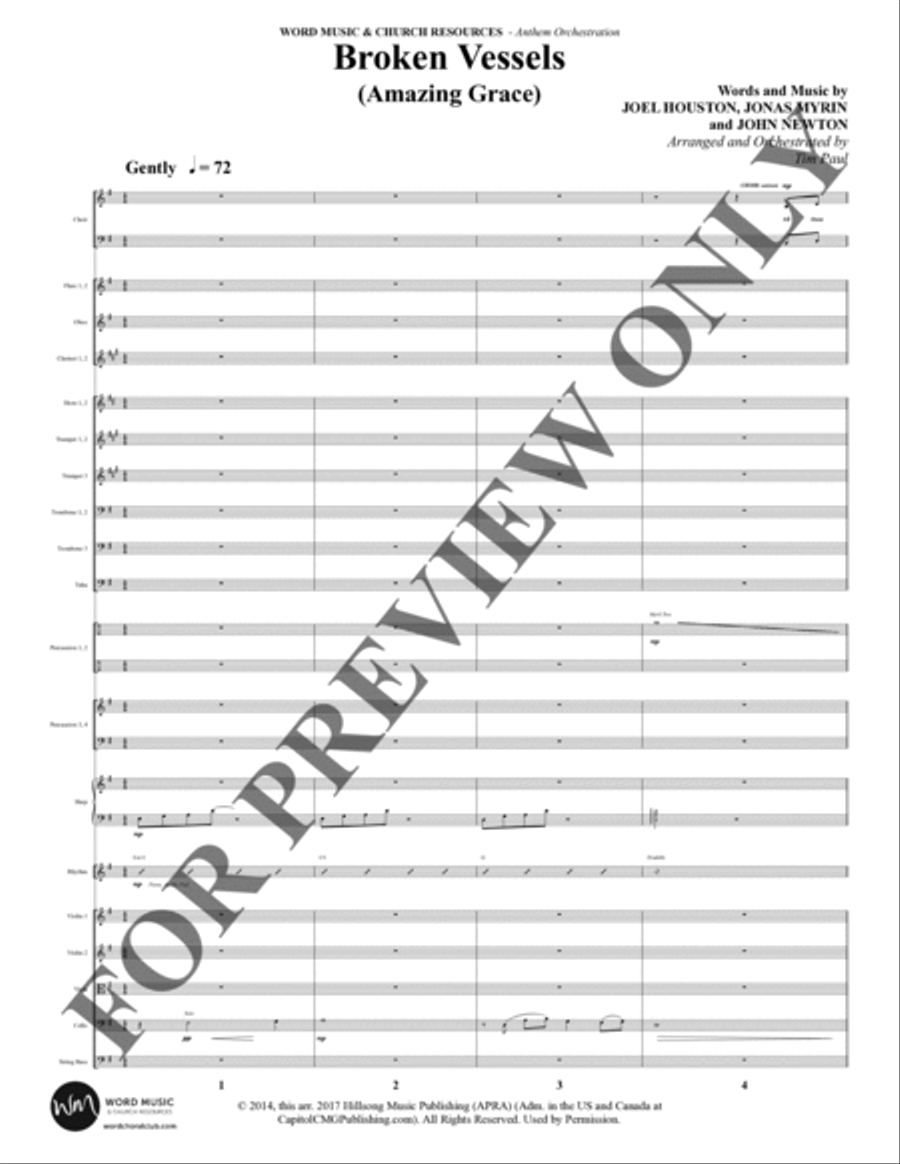 Broken Vessels (Amazing Grace) - Orchestration Choir scores gallery preview page 2