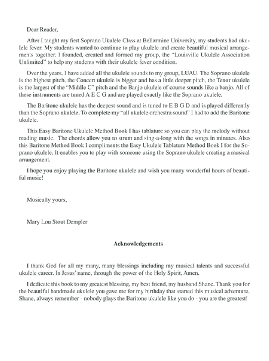 Easy Baritone Ukulele Baritone Ukulele scores gallery preview page 3