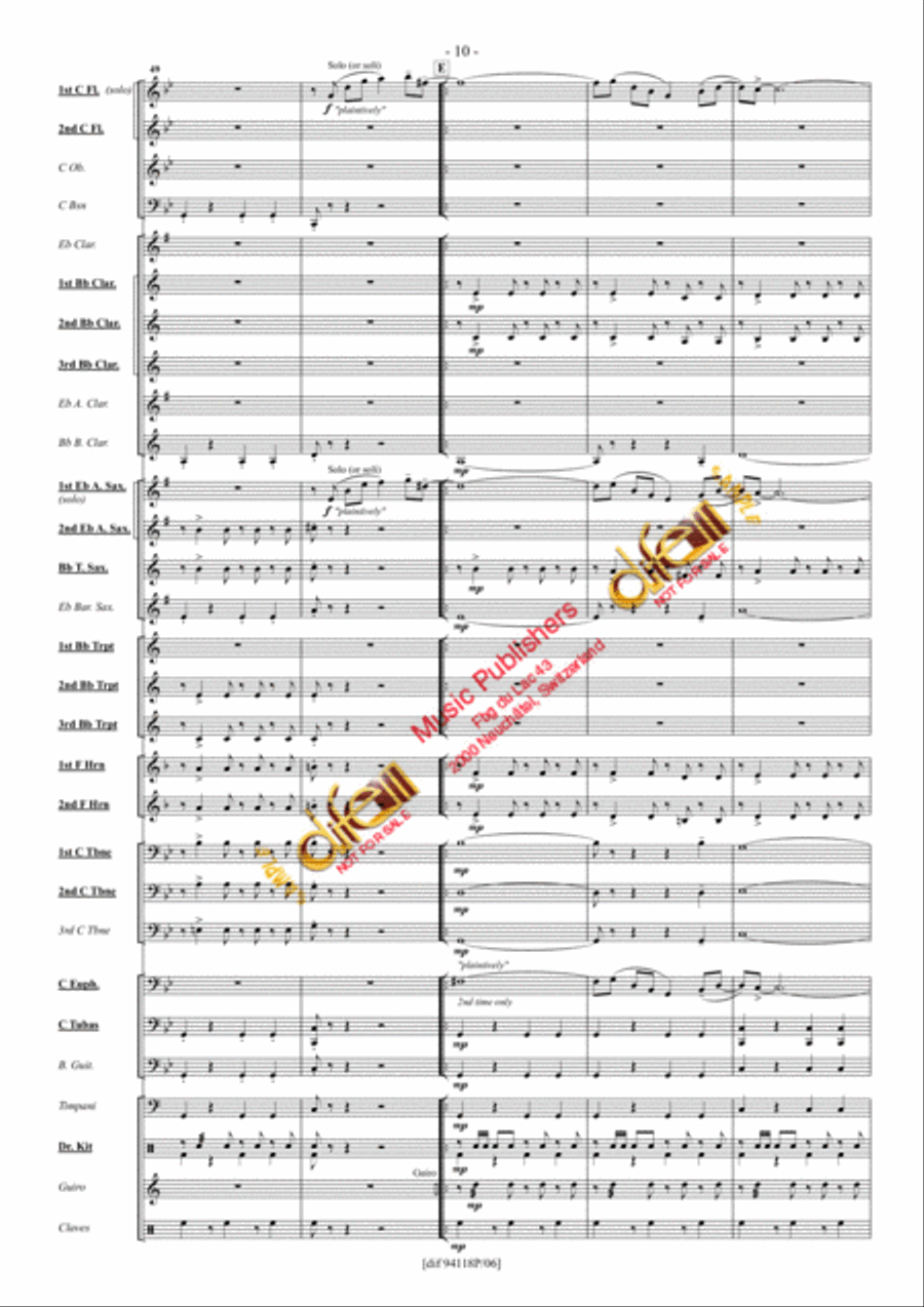 Harlem Nocturne Harlem Nocturne Concert Band scores gallery preview page 12