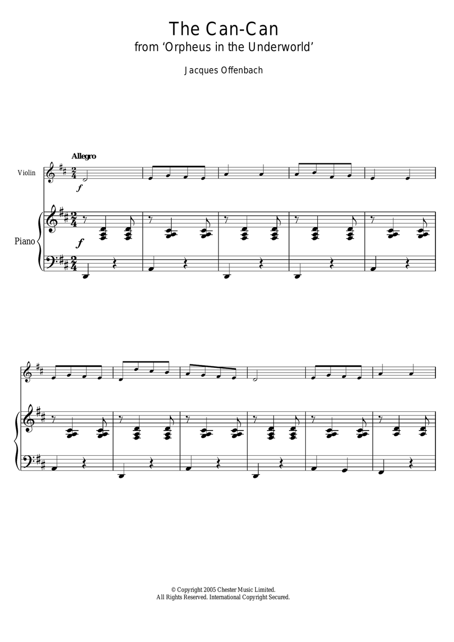 The Can Can (from Orpheus In The Underworld) Violin Solo scores gallery preview page 1