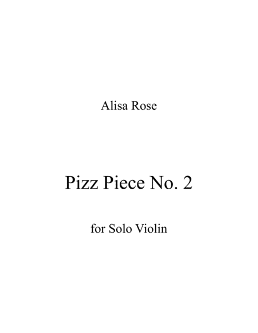 Pizz Piece No. 2 Violin Solo scores gallery preview page 1