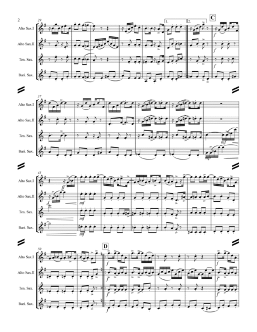 Joplin - Maple Leaf Rag (For Saxophone Quartet AATB) Saxophone Quartet scores gallery preview page 3