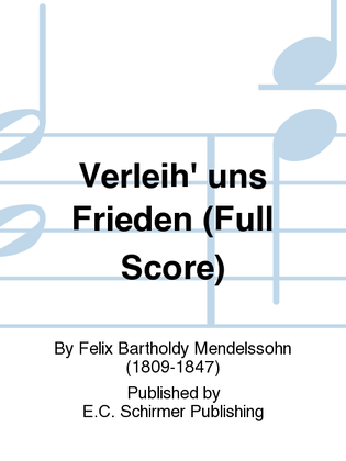Book cover for Verleih' uns Frieden (Grant Unto Us Thy Peace, O Lord) (Full Score)