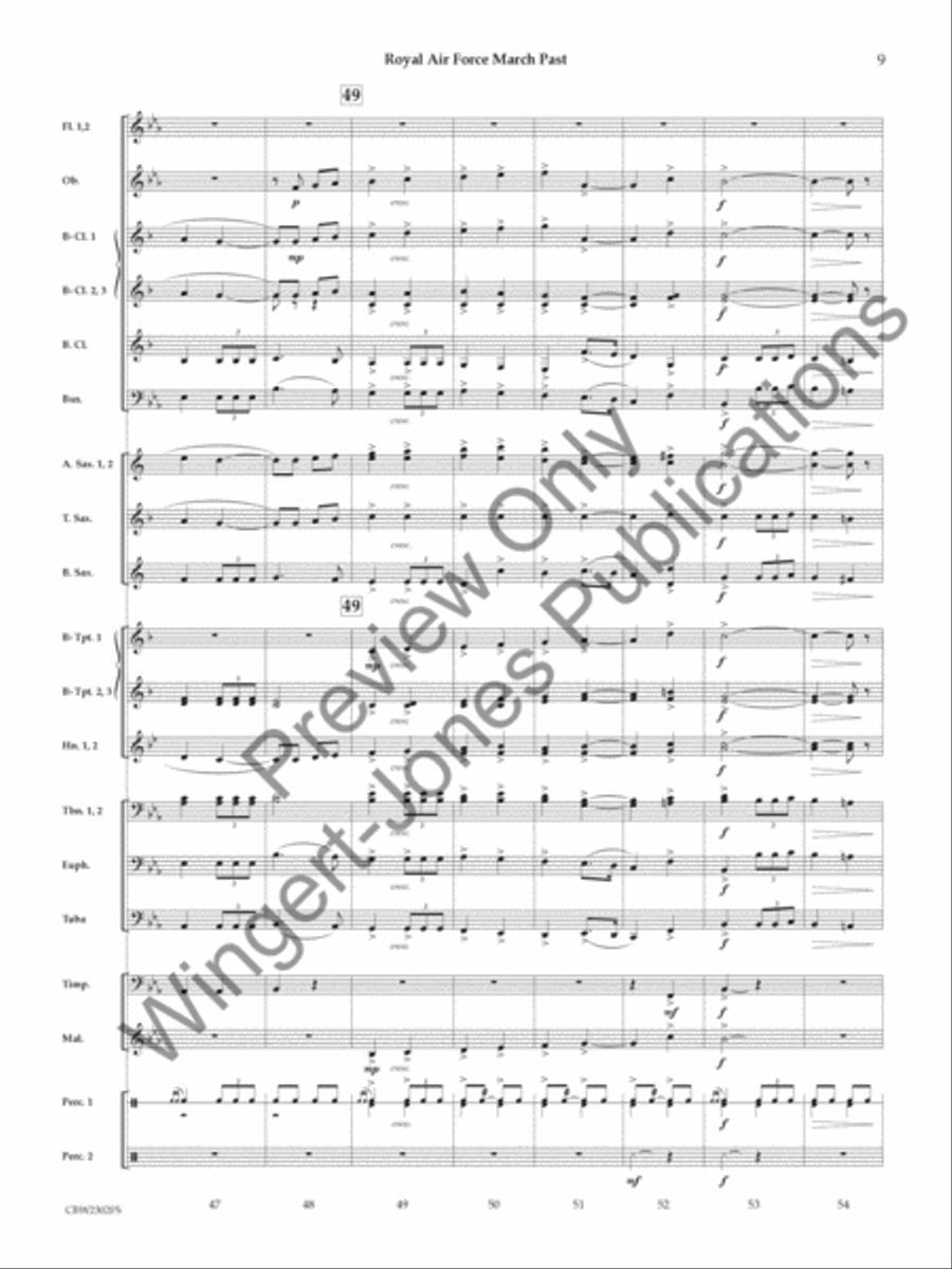 Royal Air Force March Past (Score) Concert Band scores gallery preview page 10