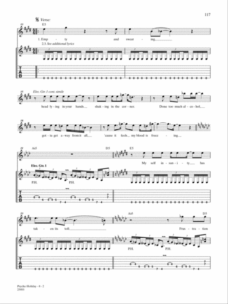 Psycho Holiday Guitar Tablature scores gallery preview page 2