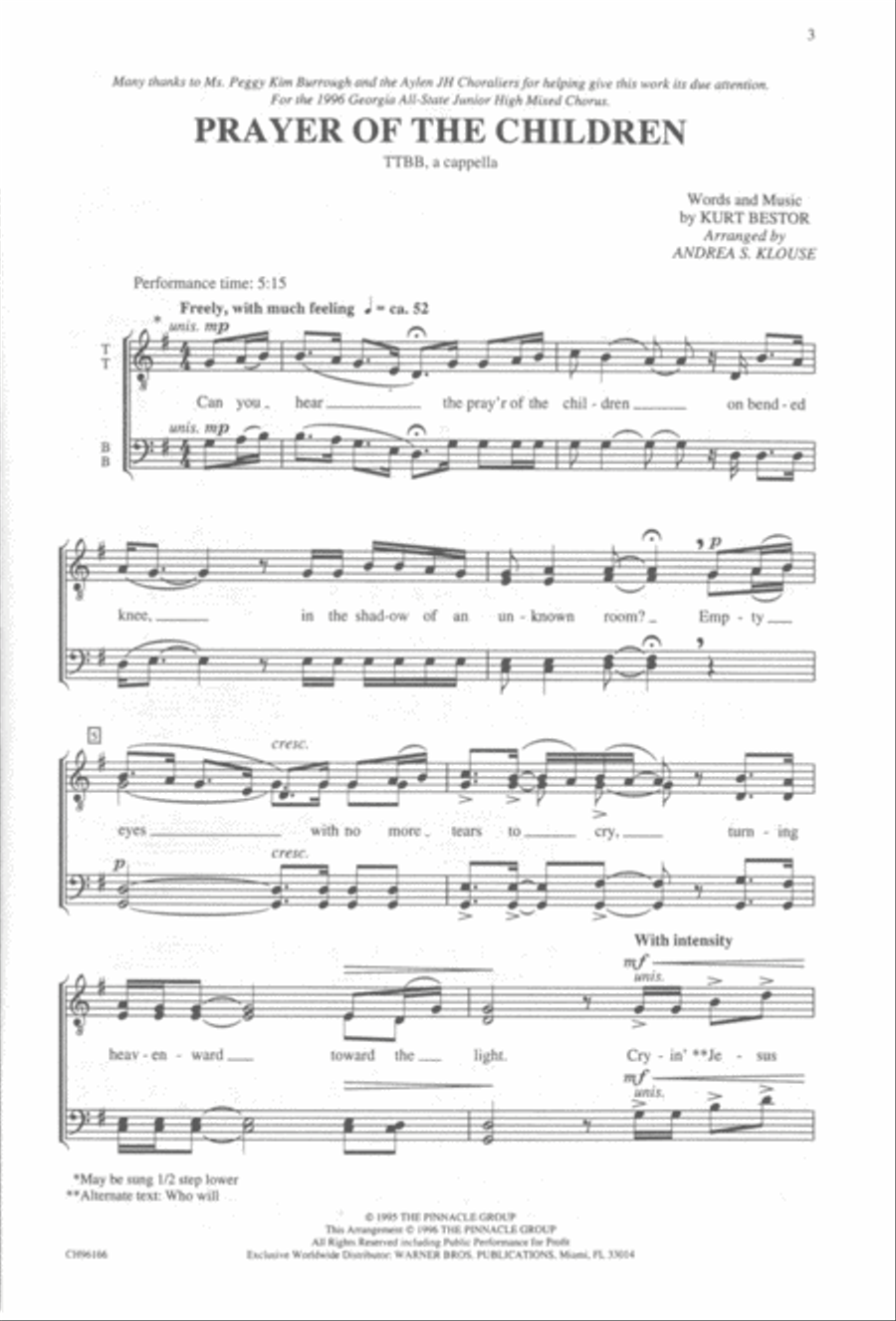 Prayer of the Children TTBB scores gallery preview page 2
