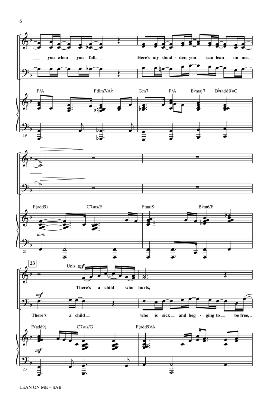 Lean On Me Lean On Me 3-Part scores gallery preview page 4