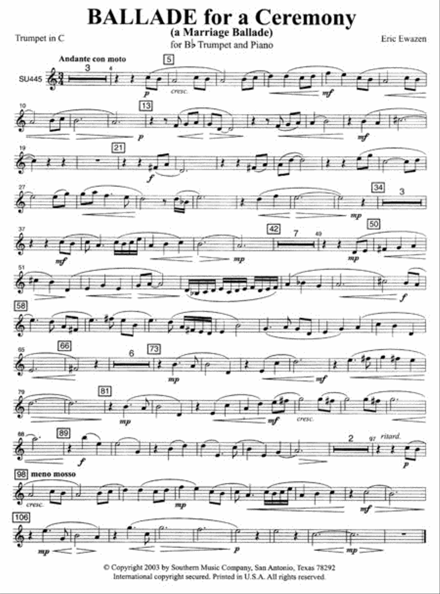 Ballade for a Ceremony Trumpet scores gallery preview page 3