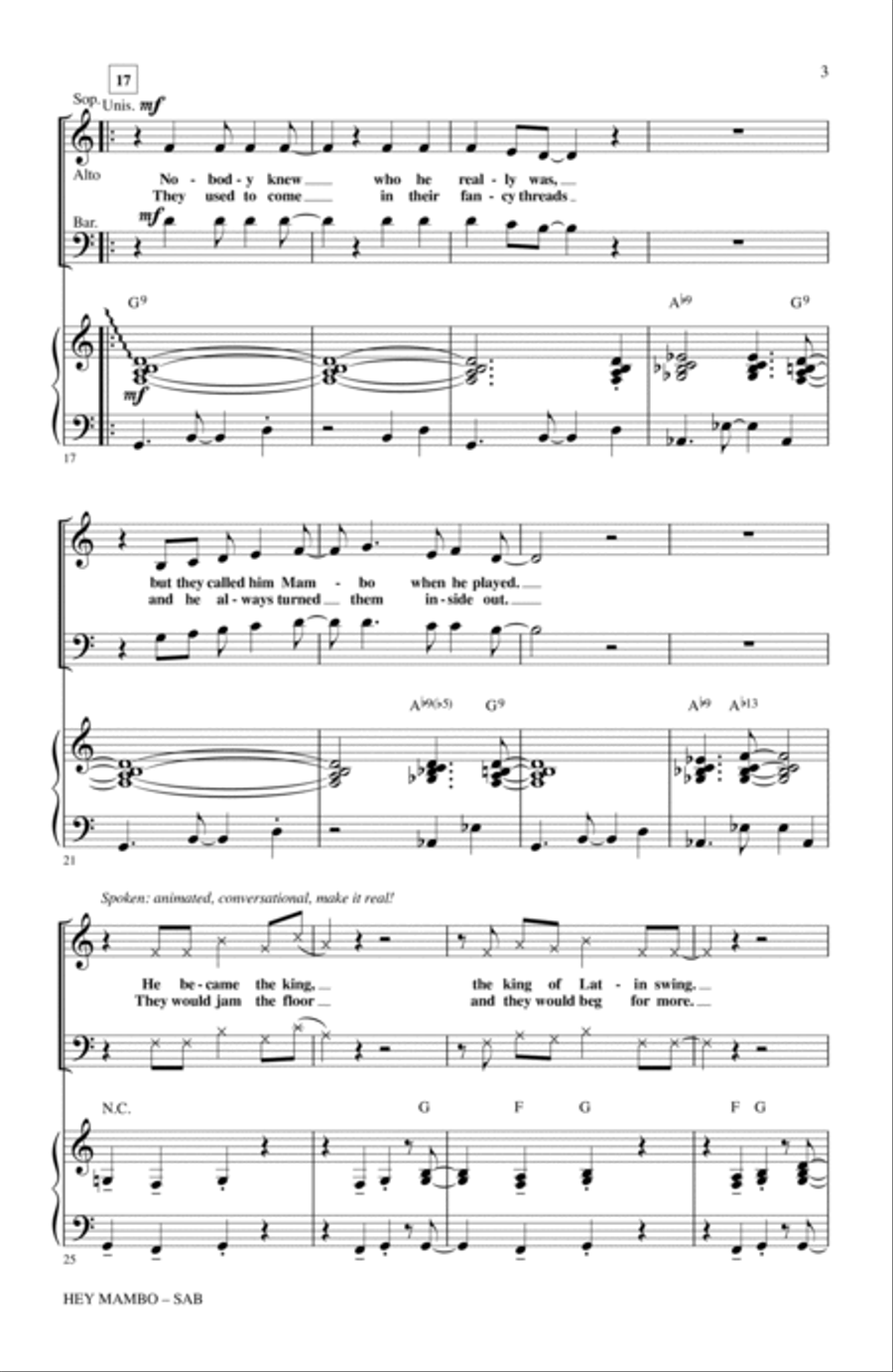 Hey Mambo Hey Mambo 3-Part scores gallery preview page 2