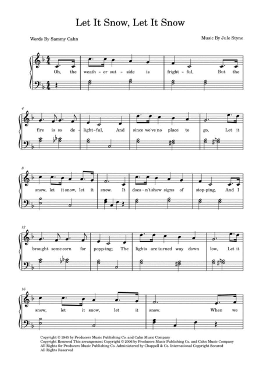 Let It Snow! Let It Snow! Let It Snow! Let It Snow! Let It Snow! Let It Snow! Easy Piano scores gallery preview page 2