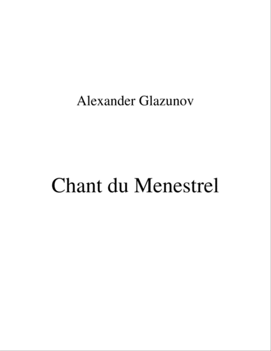 Glazunov: Chant du Menestrel Op.71 for Cello Solo and String Orchestra String Orchestra scores gallery preview page 1