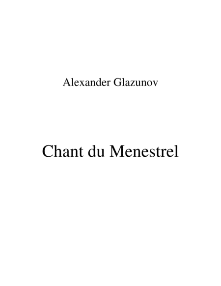 Glazunov: Chant du Menestrel Op.71 for Cello Solo and String Orchestra image number null