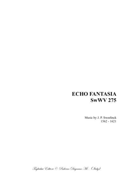 ECHO FANTASIA - SwWv 275 - For Organ image number null