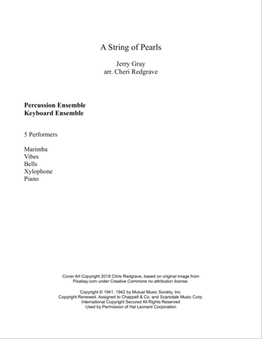 A String Of Pearls Percussion Ensemble scores gallery preview page 2