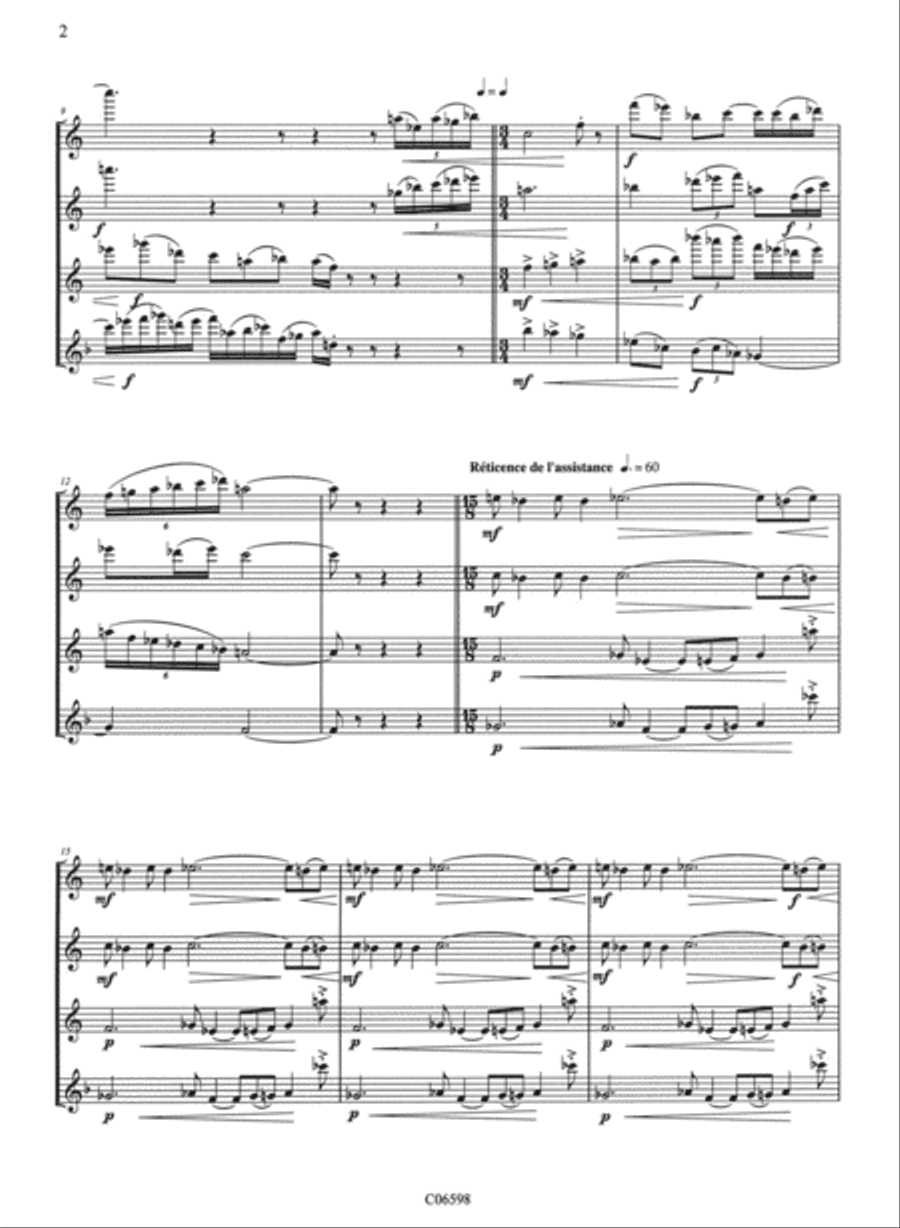 Flamenco-blues pour un prophete Flute Quartet scores gallery preview page 3