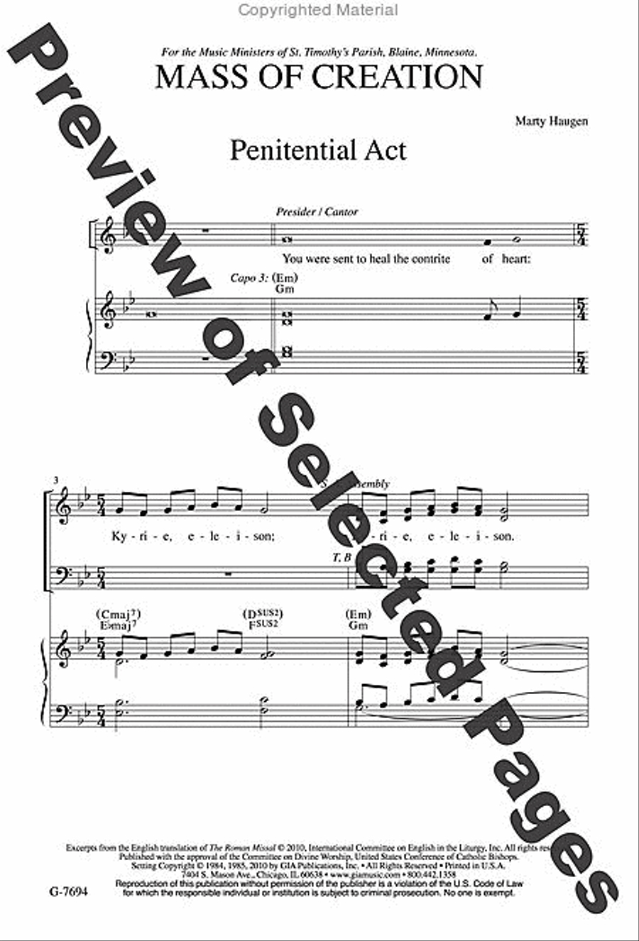 Mass of Creation - Choral / Accompaniment Edition 4-Part scores gallery preview page 2