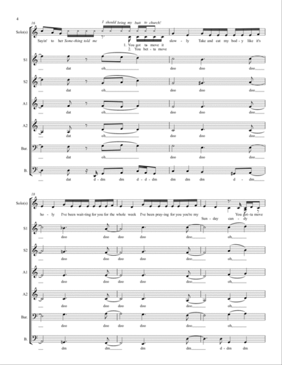 Sunday Candy A Cappella scores gallery preview page 4
