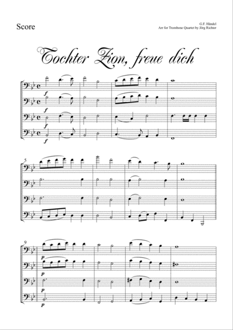 Zion's Daughter for Trombone Quartet Brass Quartet scores gallery preview page 2