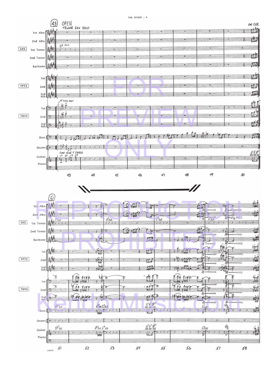 Diver, The (Full Score) Jazz Ensemble scores gallery preview page 5