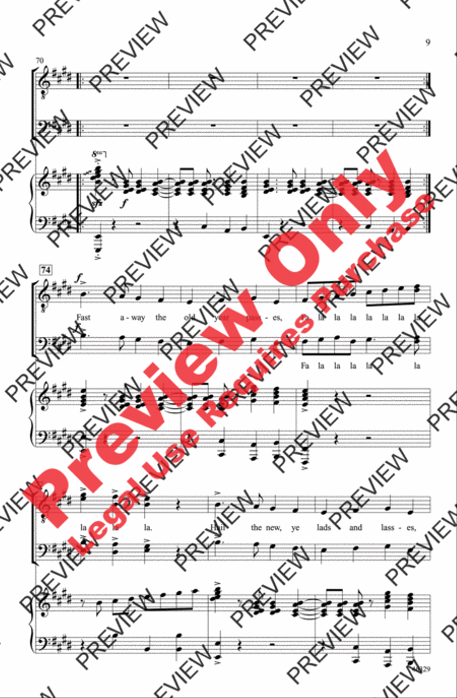 Deck the Hall Deck the Hall Men's Choir scores gallery preview page 9