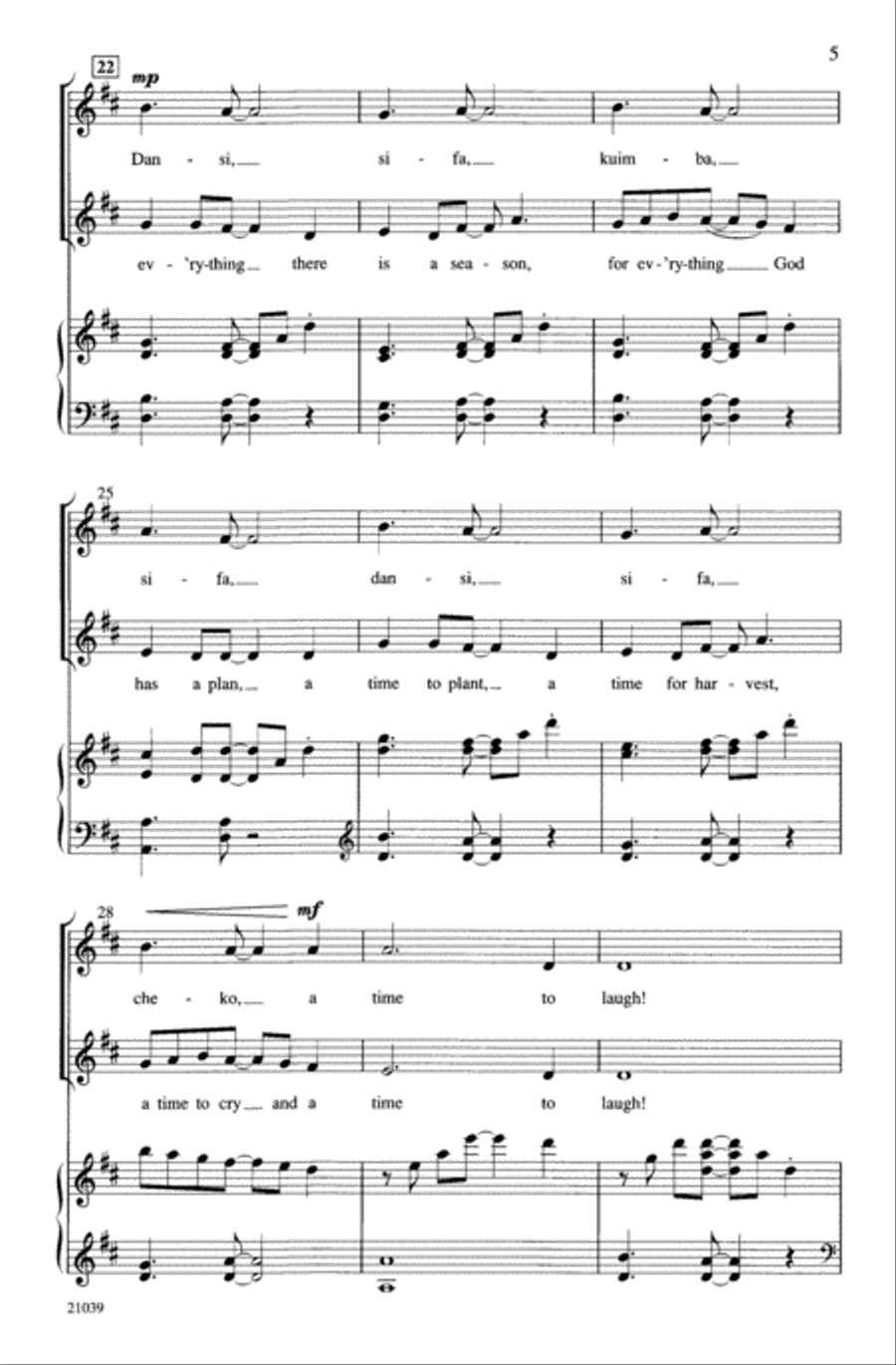 Now Is the Time! 2-Part scores gallery preview page 5