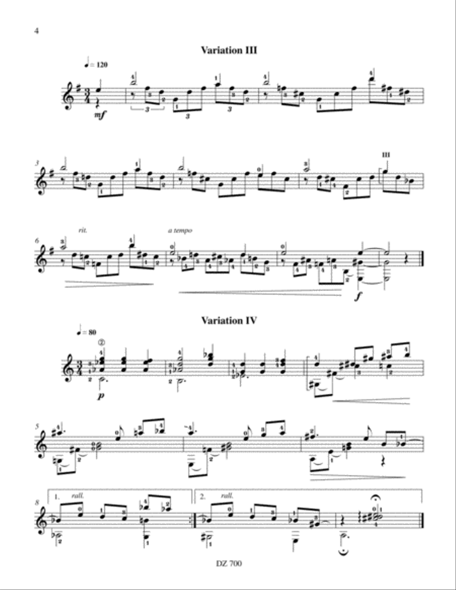 Improvariations Classical Guitar scores gallery preview page 4