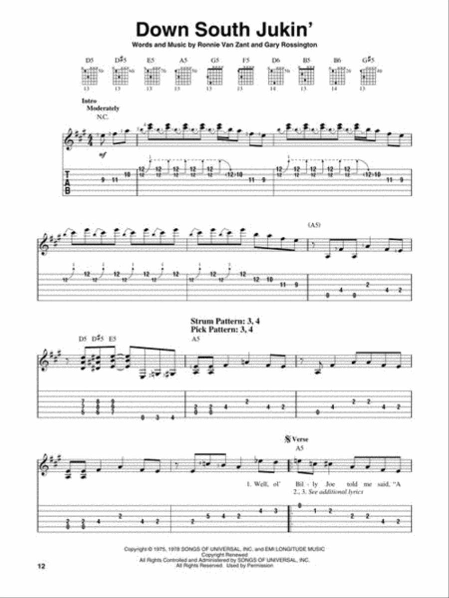 Lynyrd Skynyrd Electric Guitar scores gallery preview page 9