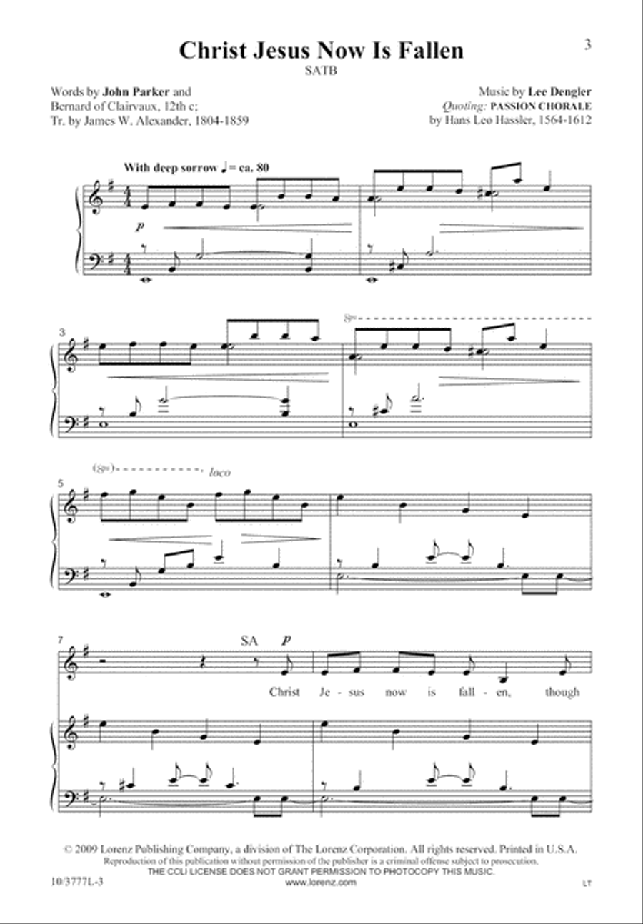 Christ Jesus Now Is Fallen 4-Part scores gallery preview page 3