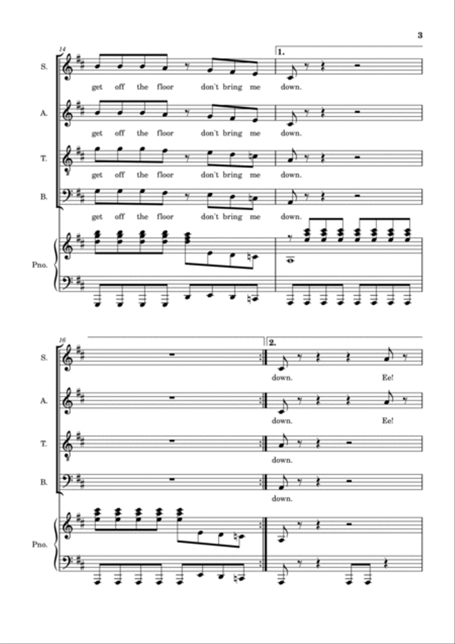 Don't Bring Me Down Don't Bring Me Down 4-Part scores gallery preview page 4