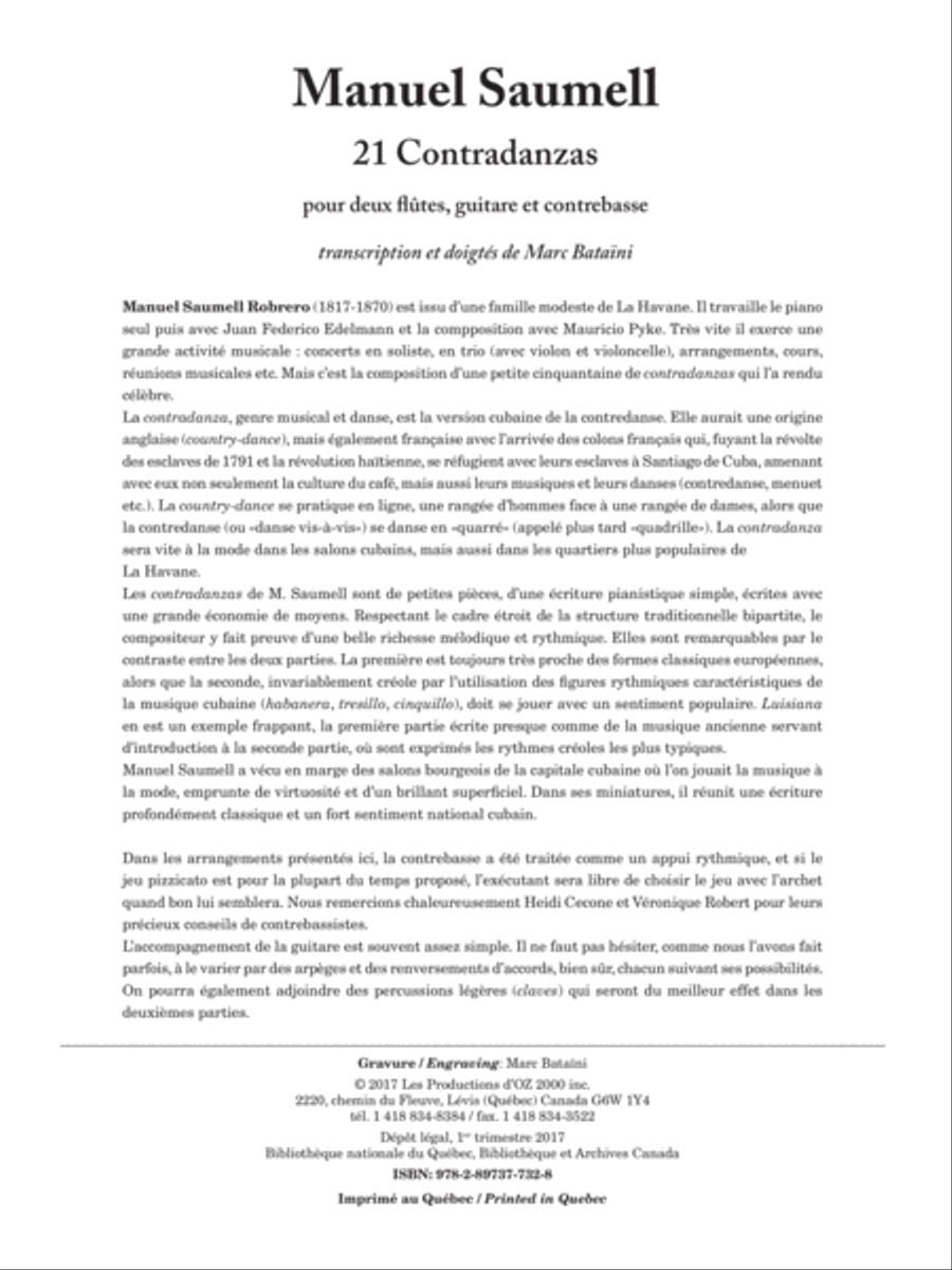 21 Contradanzas Flute scores gallery preview page 1