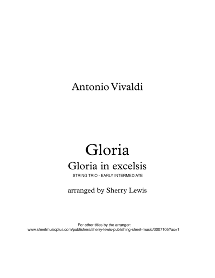 GLORIA IN EXCELSIS, Vivaldi, String Trio, Early Intermediate Level , early intermediate level for 2 image number null