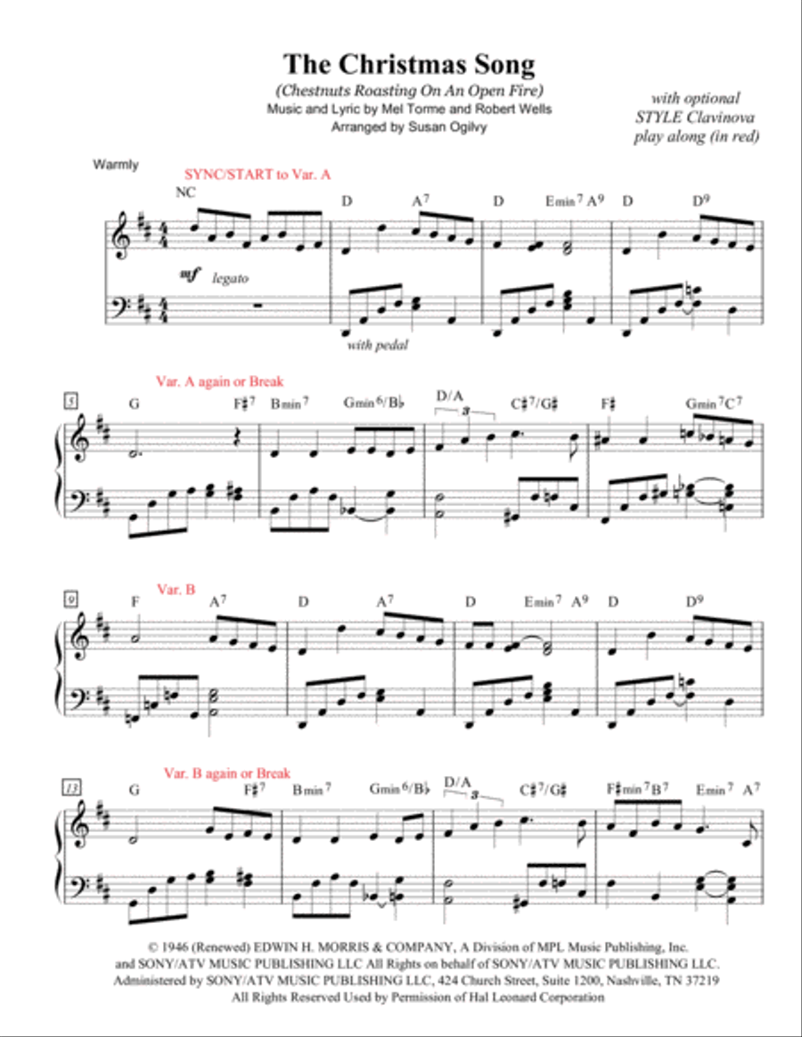 The Christmas Song (Chestnuts Roasting On An Open Fire) Piano Solo scores gallery preview page 2