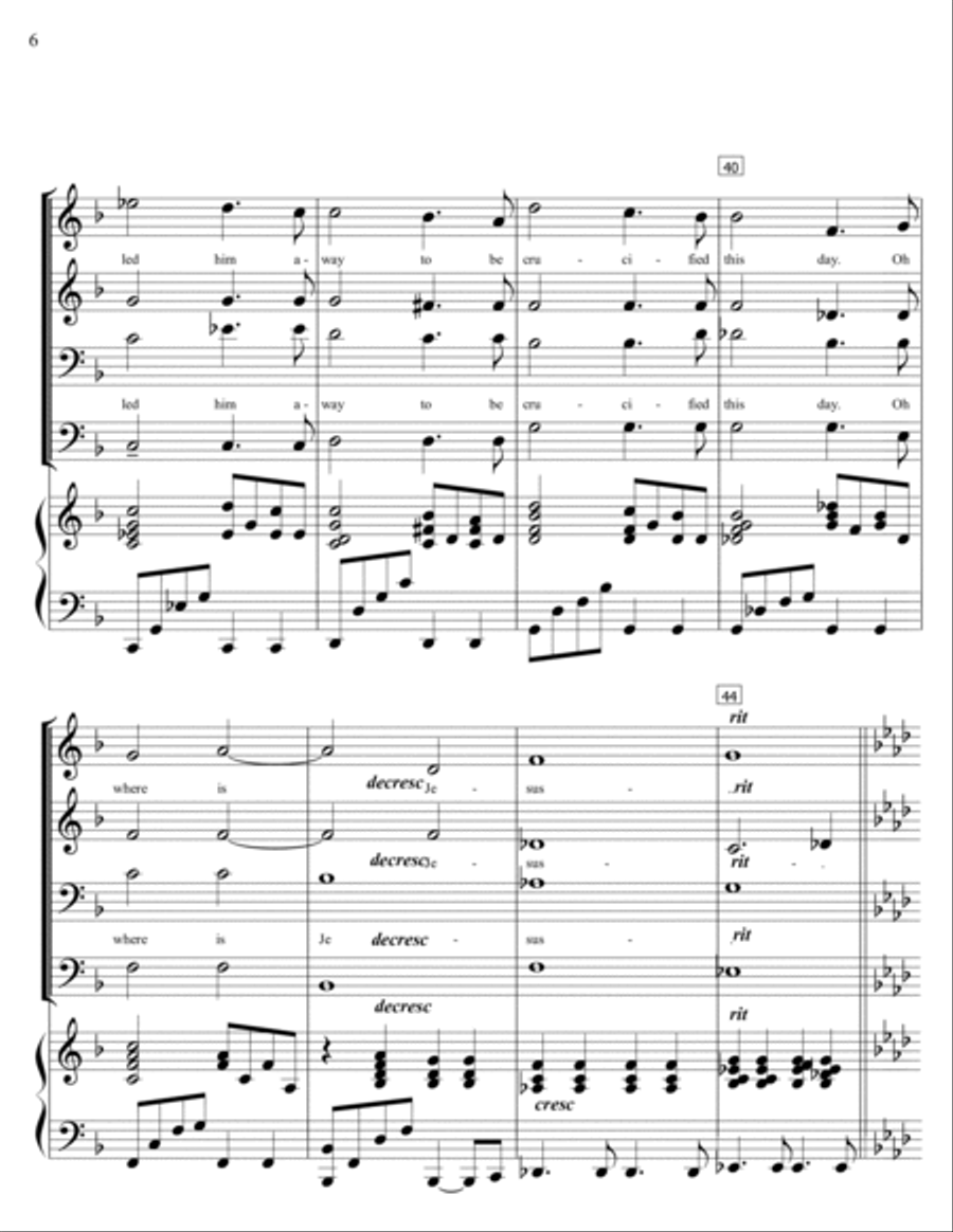 Where Is Jesus 4-Part scores gallery preview page 6